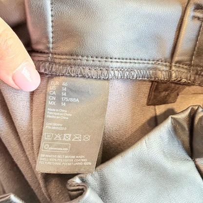 H&M Size 14 Black Faux Leather Pants