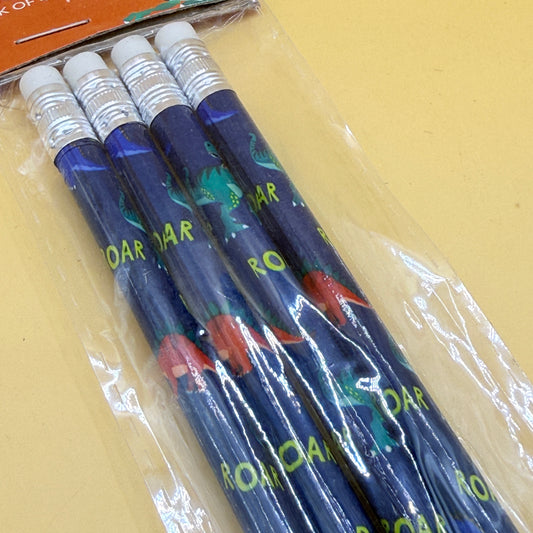 Dinosaur-Themed Pencils Pack of 4