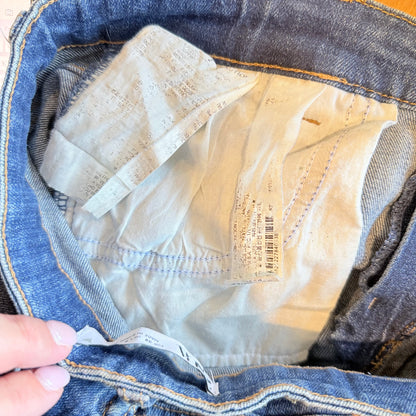 Zara Size 6 Mid-Rise Distressed Denim Skinny Jeans