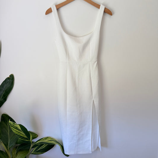 Showpo Mini Love Dress White Square Neck Midi Size 6