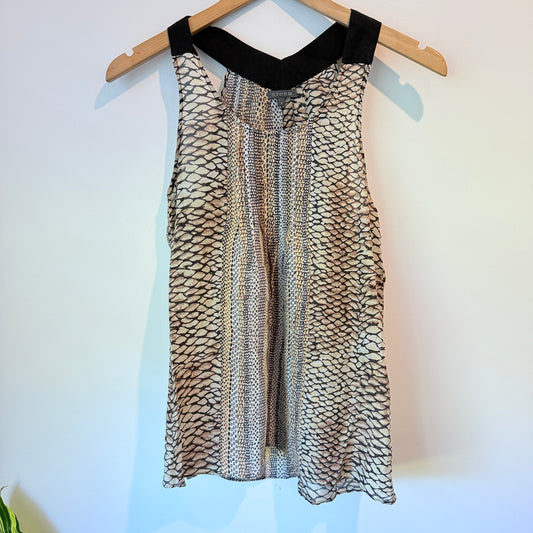 Storm Size 8 Snake Print Cotton / Silk Sleeveless Top