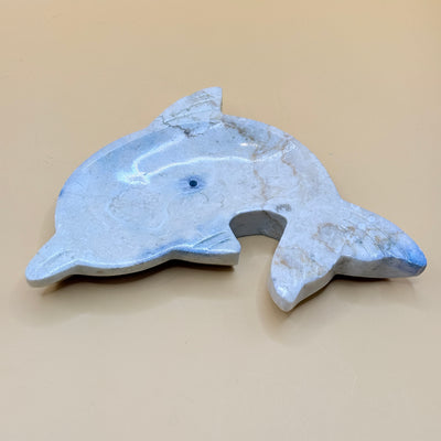 Dolphin-Shaped Stone Trinket Dish – 13–14cm