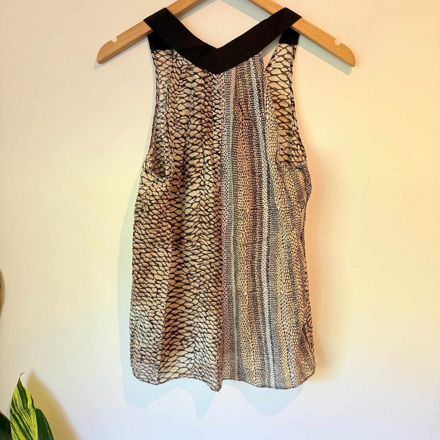 Storm Size 8 Snake Print Cotton / Silk Sleeveless Top