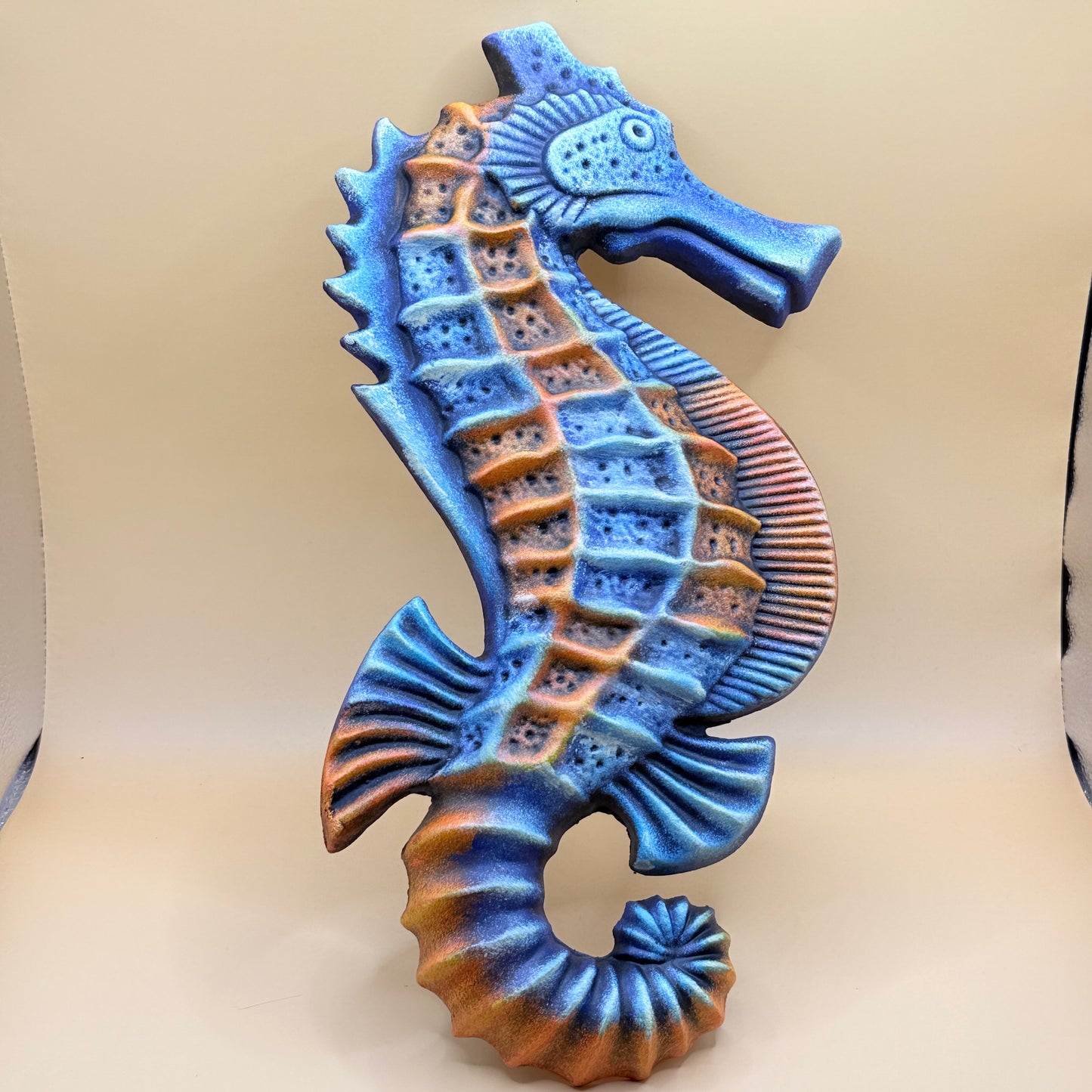 Large Textured Seahorse Wall / Garden Decor – 35cm