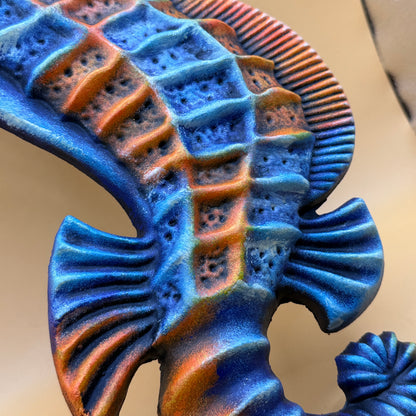Large Textured Seahorse Wall / Garden Decor – 35cm