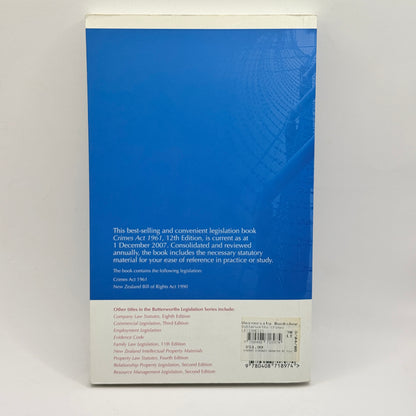 LexisNexis Crimes Act 1961 (Butterworths Legislation Series) 12th Edition