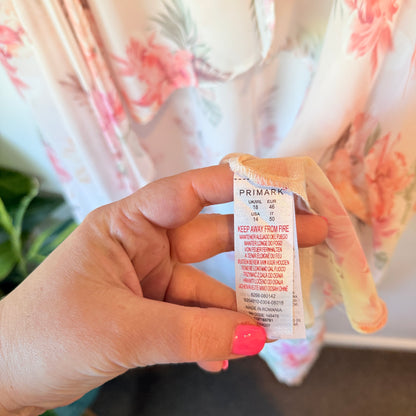 Primark Size 18 Pink & Green Floral Sheer Cover Up