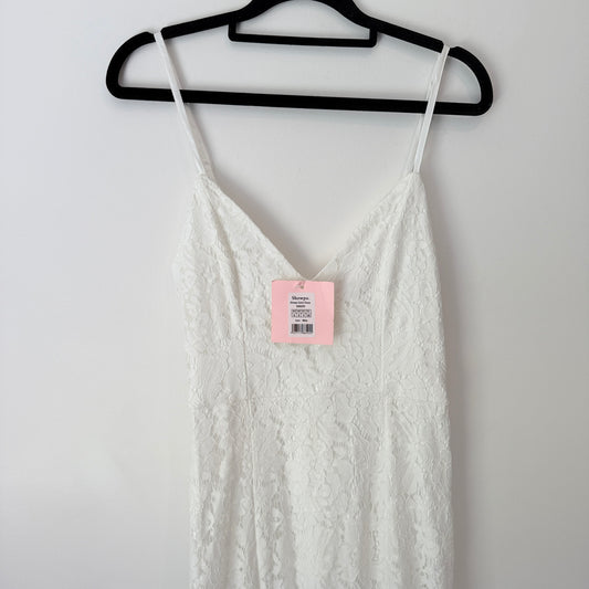 Showpo Always Extra Dress White Lace Maxi Dress (Size 8)