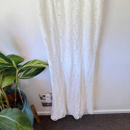 Showpo Always Extra Dress White Lace Maxi Dress (Size 8)