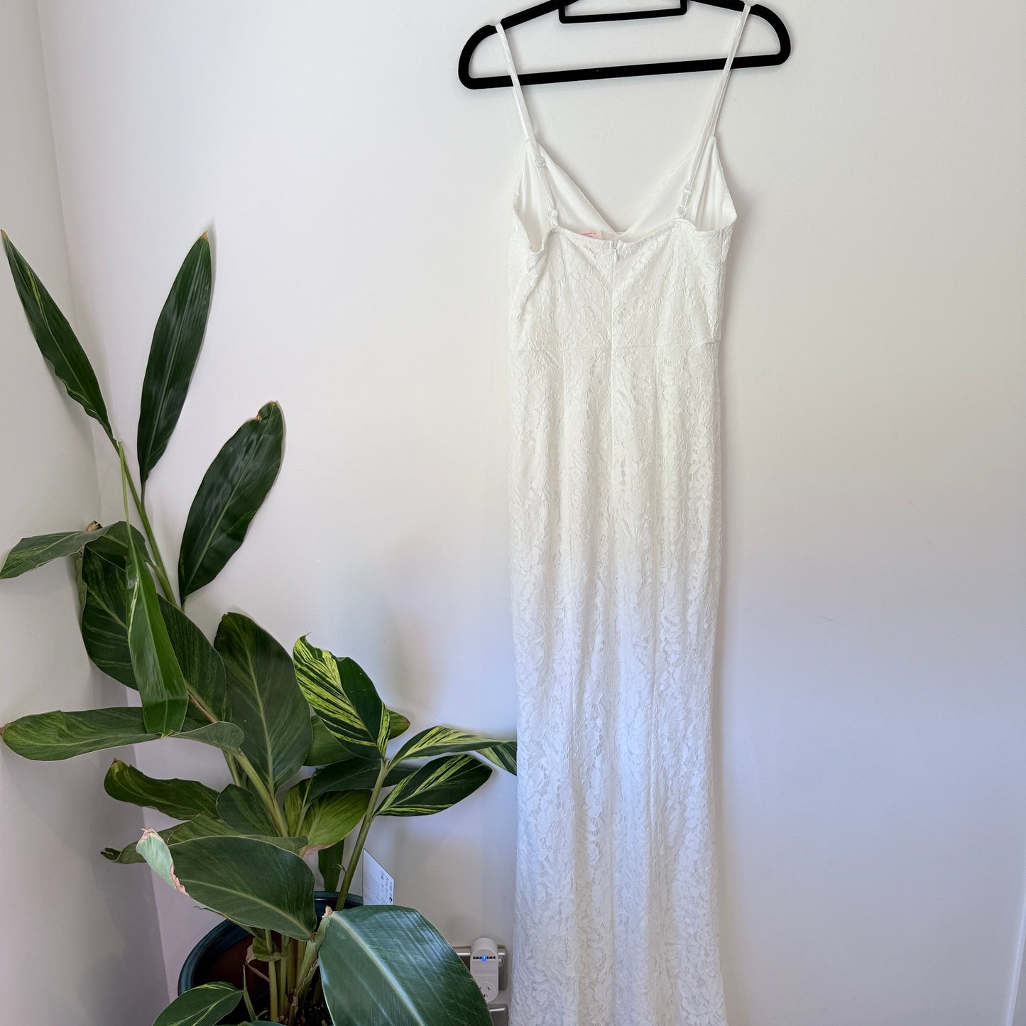 Showpo Always Extra Dress White Lace Maxi Dress (Size 8)