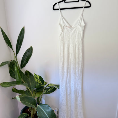 Showpo Always Extra Dress White Lace Maxi Dress (Size 8)