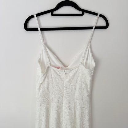 Showpo Always Extra Dress White Lace Maxi Dress (Size 8)