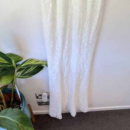 Showpo Always Extra Dress White Lace Maxi Dress (Size 8)