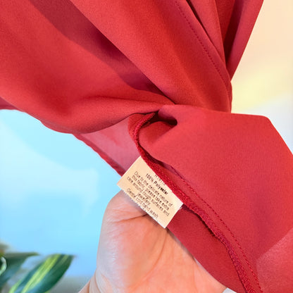 Ricochet NZ Made Size 6 Red Asymmetric Draped Top