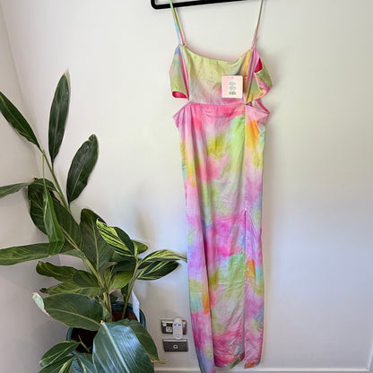Showpo A Special Moment Dress Marble Tie-Dye Cutout Maxi (Size 12)