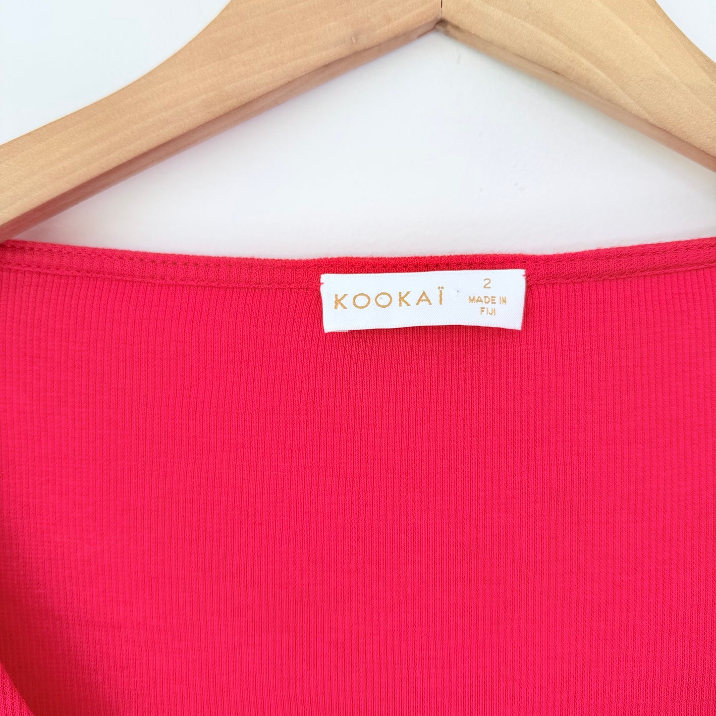 Kookai Size 2 Ribbed Crop Top