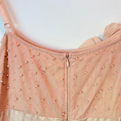 Alannah Hill Size 10 Pink Tiered Dress with Floral Appliqué