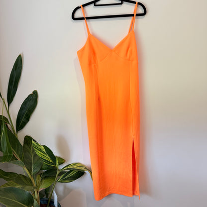 Reverse Neon Orange Midi Slip Dress Size XL