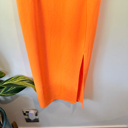 Reverse Neon Orange Midi Slip Dress Size XL