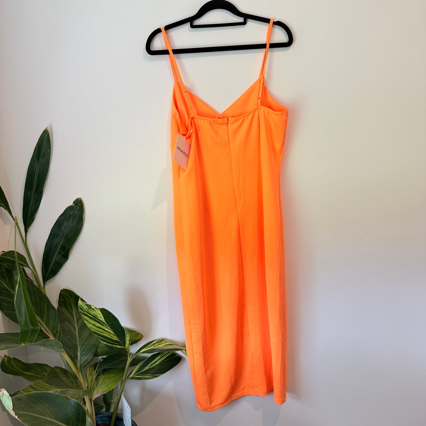Reverse Neon Orange Midi Slip Dress Size XL