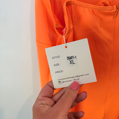 Reverse Neon Orange Midi Slip Dress Size XL