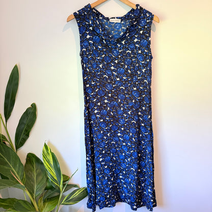 Anne Mardell U/Arm 44cm Blue Forte Floral Shift Dress