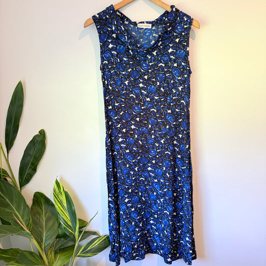 Anne Mardell U/Arm 44cm Blue Forte Floral Shift Dress