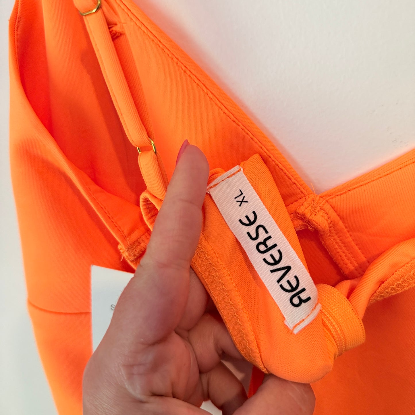 Reverse Neon Orange Midi Slip Dress Size XL