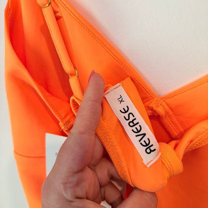 Reverse Neon Orange Midi Slip Dress Size XL
