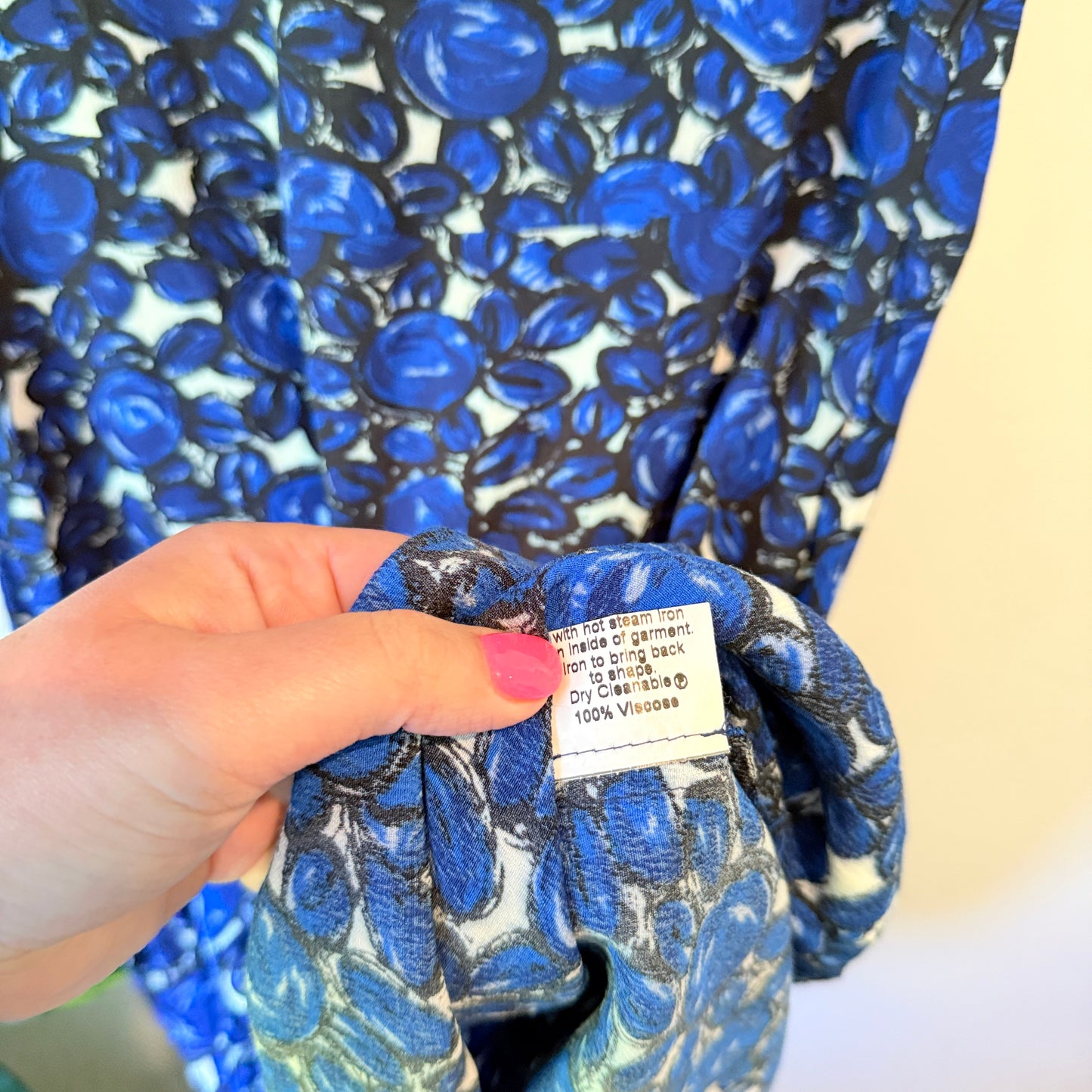 Anne Mardell U/Arm 44cm Blue Forte Floral Shift Dress