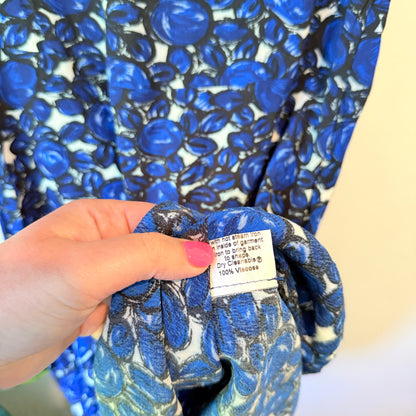 Anne Mardell U/Arm 44cm Blue Forte Floral Shift Dress