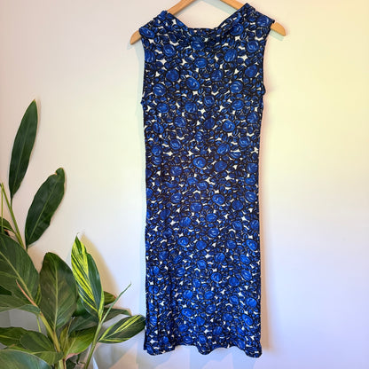 Anne Mardell U/Arm 44cm Blue Forte Floral Shift Dress
