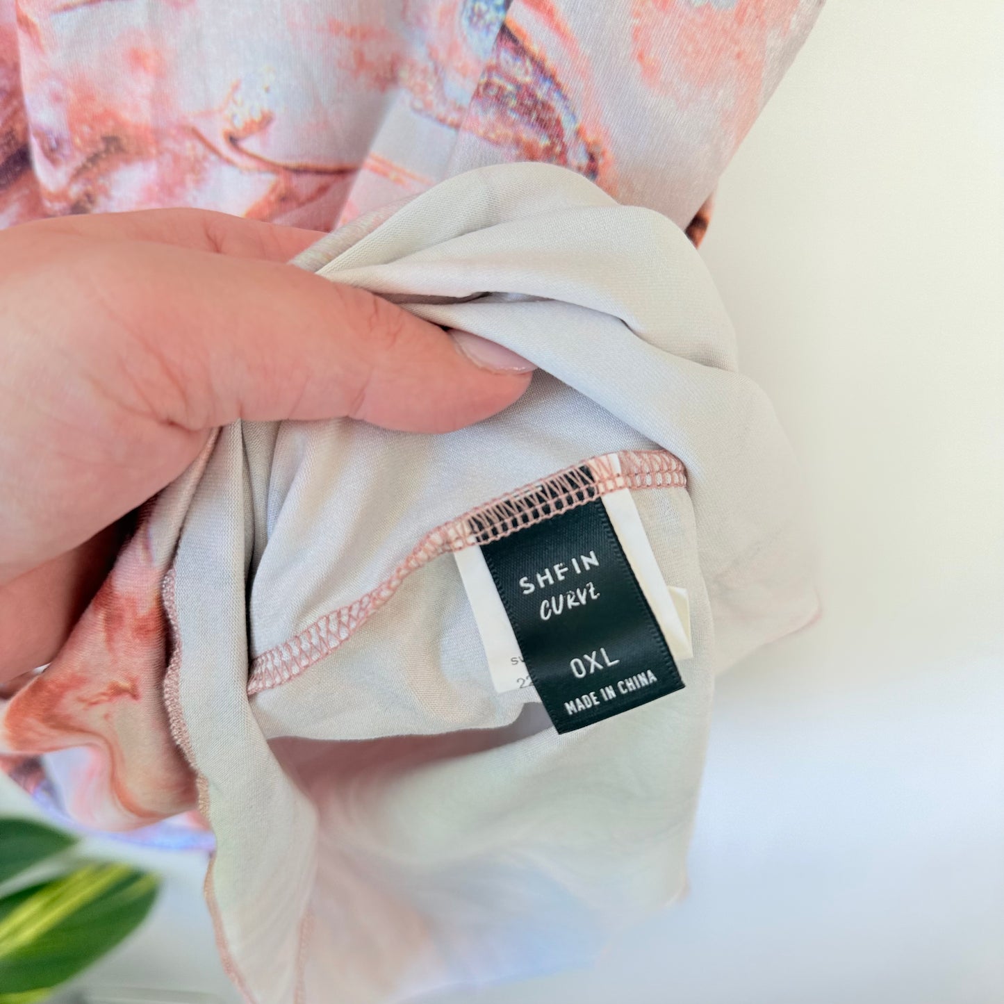 Shein Curve 0XL Marble Print Bodycon Dress