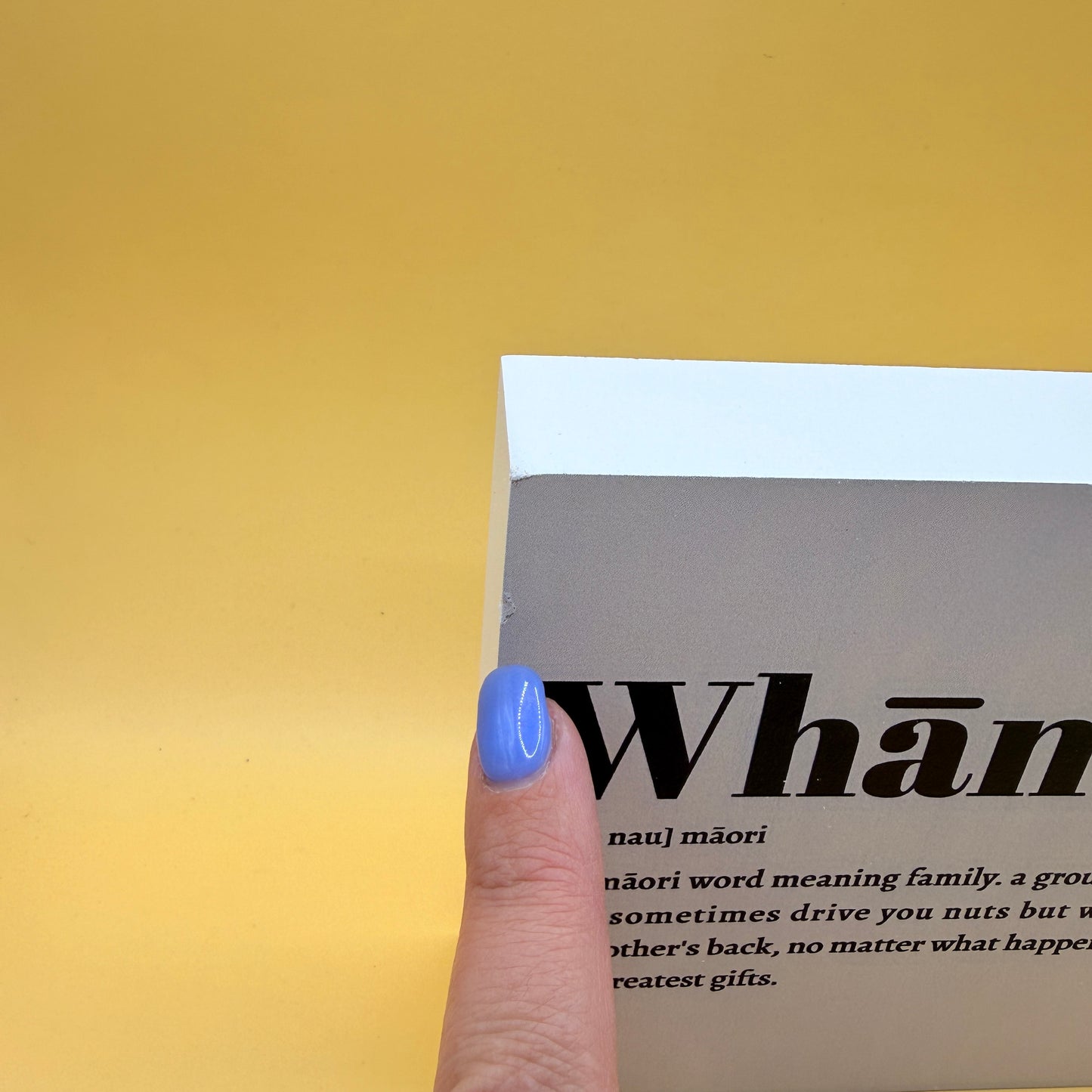 Whānau Wooden Block Sign – Māori Definition Decor