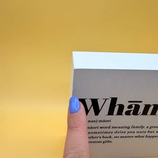 Whānau Wooden Block Sign – Māori Definition Decor
