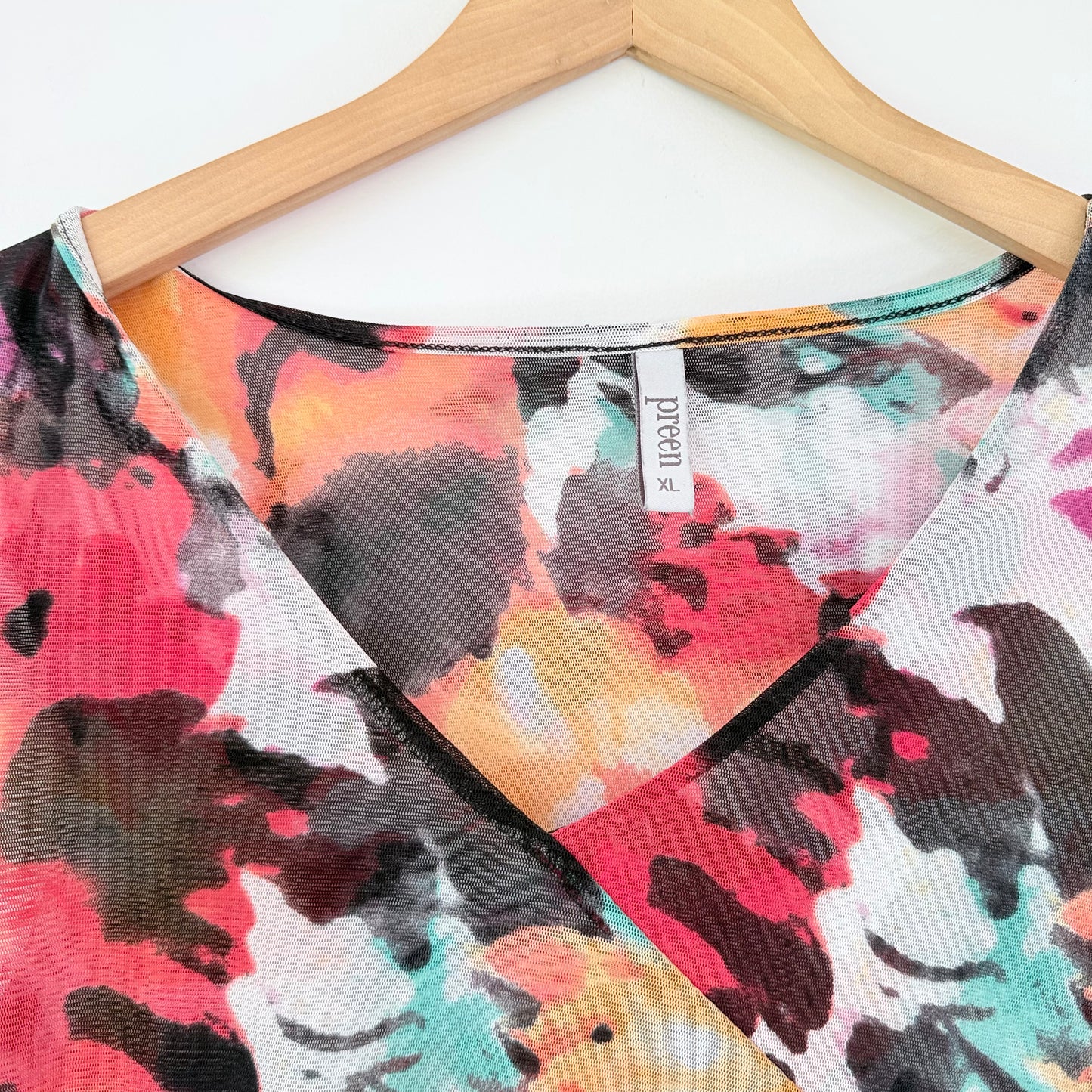 Preen Sleeveless Floral Ruffled Top – Size XL