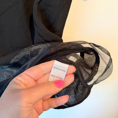 Foil Size 14 Semi-Sheer Black Blouse
