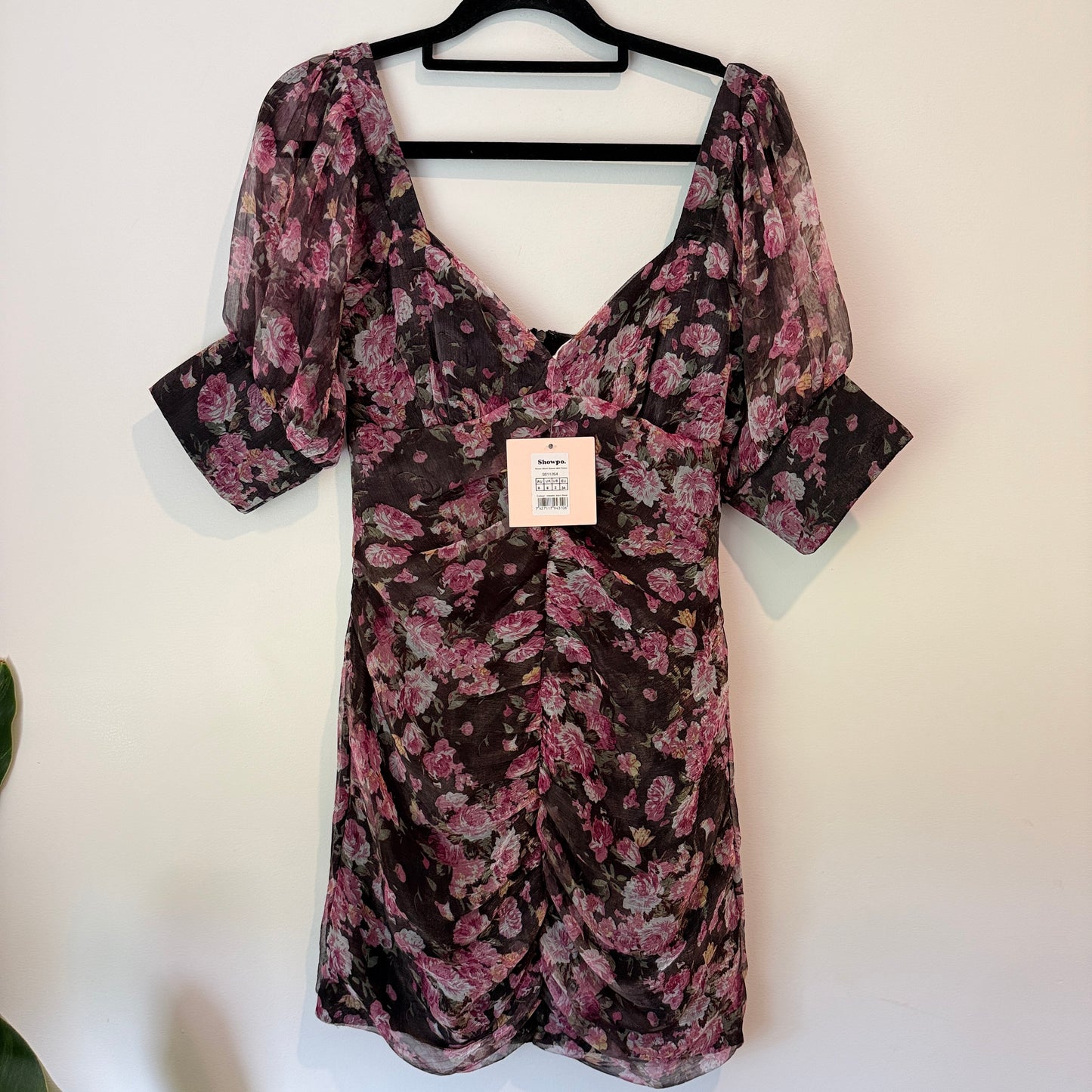 Showpo Rosey Short Sleeve Floral Mini Dress Size 6