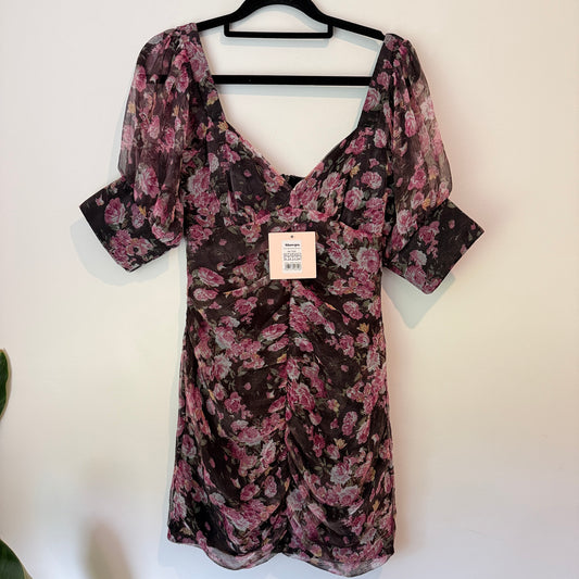Showpo Rosey Short Sleeve Floral Mini Dress Size 6