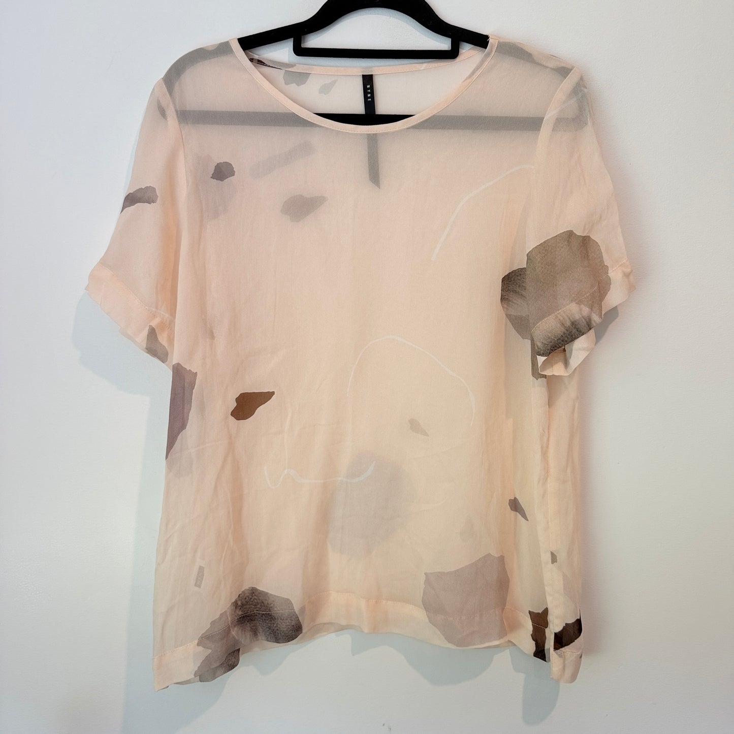 NYNE Abstract Print Sheer Viscose Top Size 8
