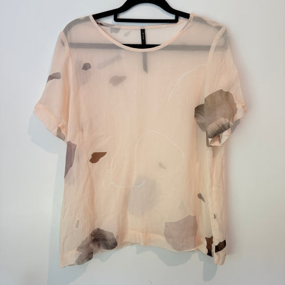 NYNE Abstract Print Sheer Viscose Top Size 8
