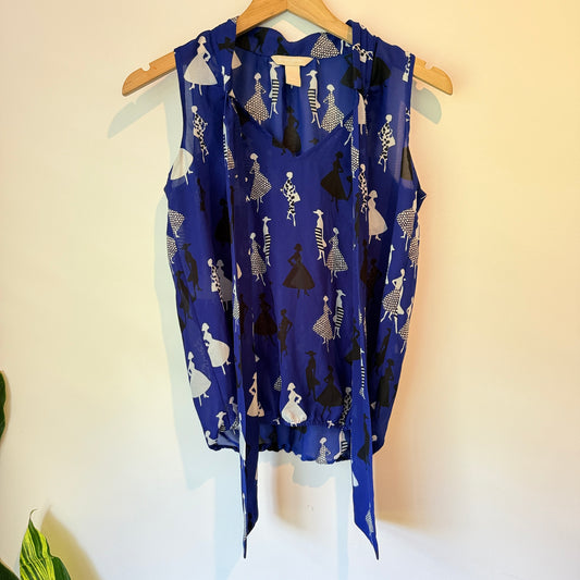 Banana Republic Size XS Blue Sheer Sleeveless Blouse