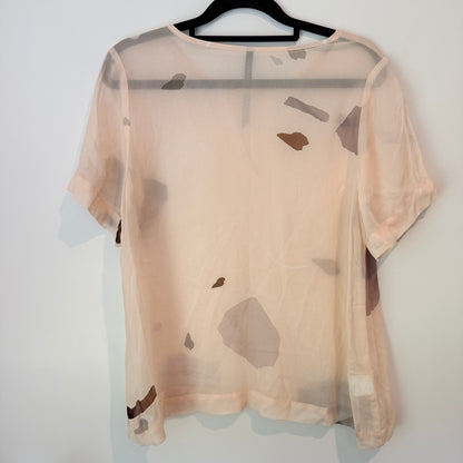 NYNE Abstract Print Sheer Viscose Top Size 8