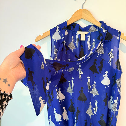 Banana Republic Size XS Blue Sheer Sleeveless Blouse