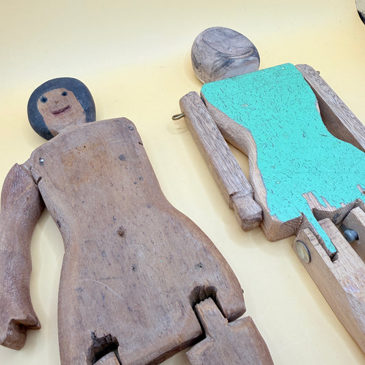 Vintage Wooden Dolls - Set of 2