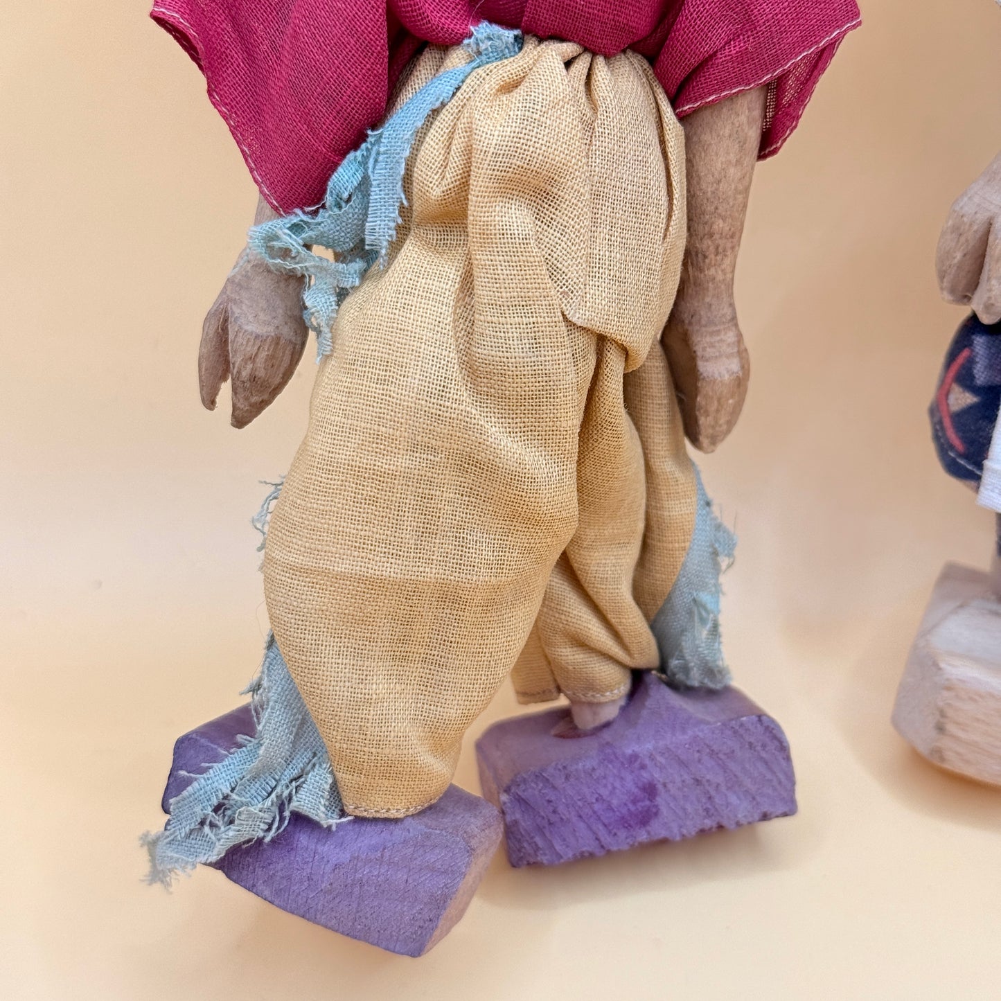 Vintage Wooden Folk Dolls – Set of 2