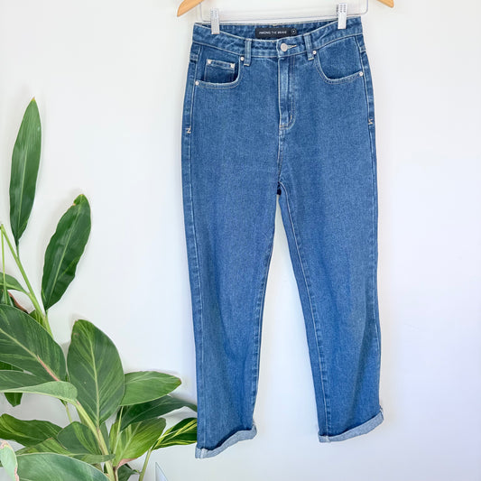 Among The Brave Blue Wash Jeans – Classic Denim Style, Size 8