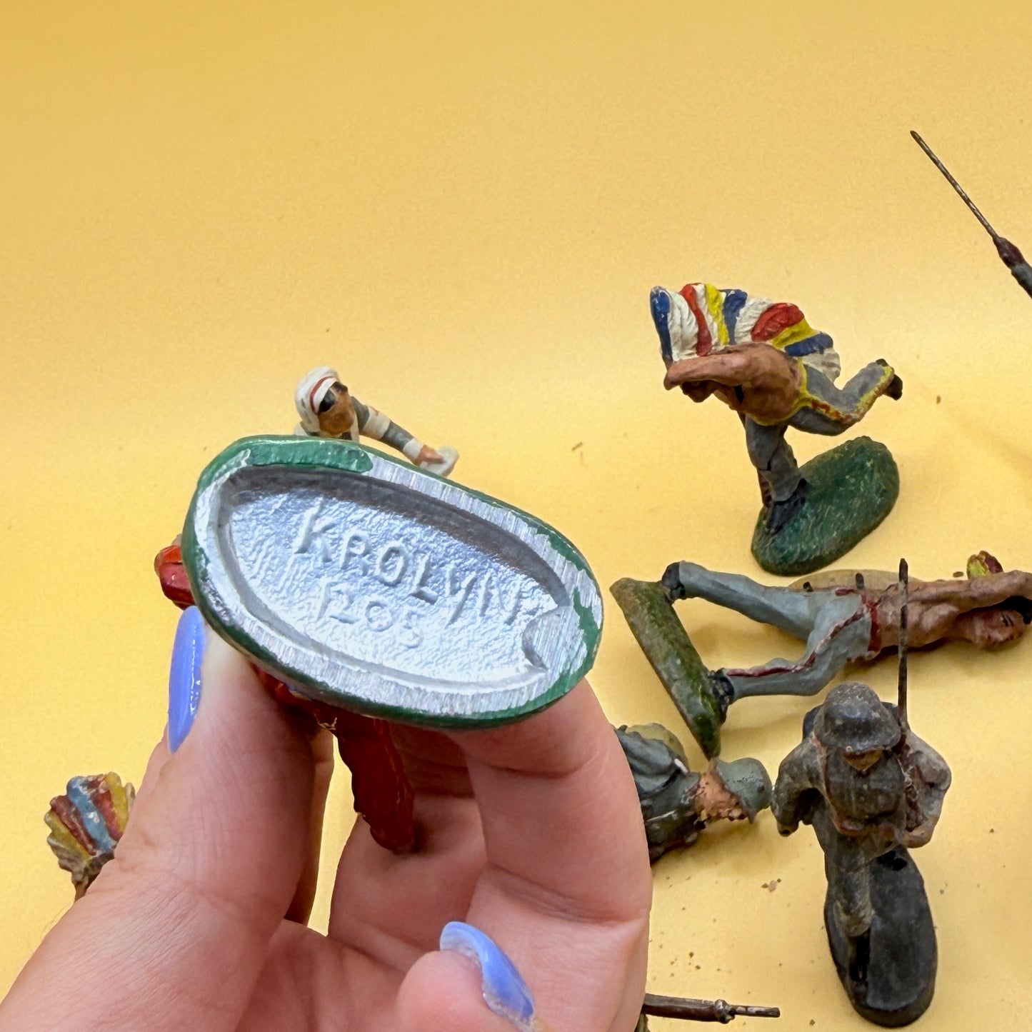 1940s WWII German & Cowboy/Indian Elastolin & Lineol Figurines – Mixed Lot of 18