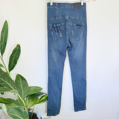 DISH High-Waisted Skinny Jeans – Multi-Button Fly, Size 28