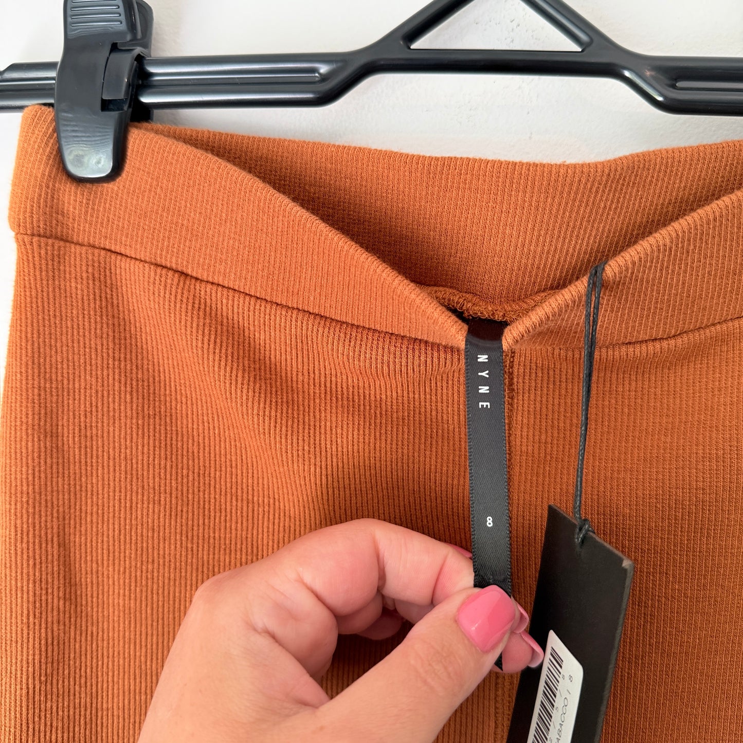 NYNE Tabacco Ribbed Knit Layer Skirt Size 8